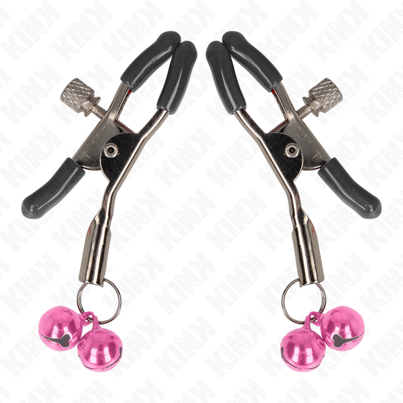 KINK - MORSETTO PER CAPEZZOLI DOPPIA CAMPANA ROSA 6 CM – Morsetti per capezzoli per sadomasochismo – foto 2