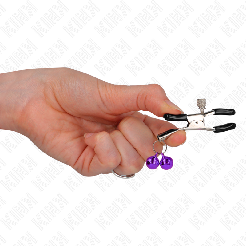 KINK - PINZA PER CAPEZZA DOPPIA VIOLA 6 CM – Morsetti per capezzoli per sadomasochismo – foto 4