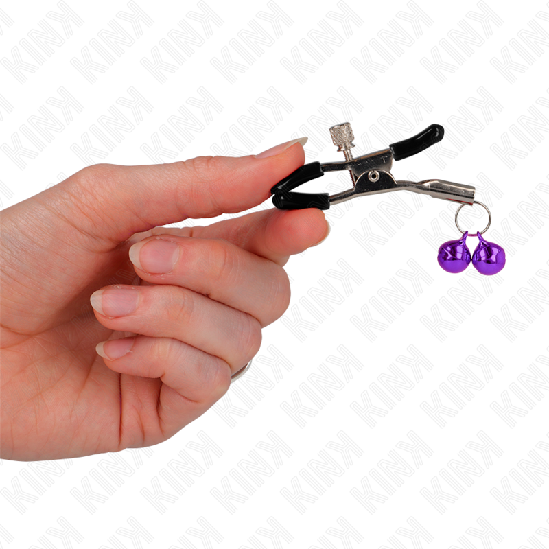 KINK - PINZA PER CAPEZZA DOPPIA VIOLA 6 CM – Morsetti per capezzoli per sadomasochismo – foto 3