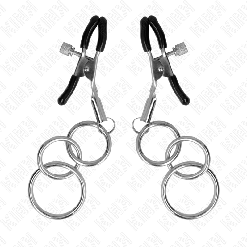 KINK - MORSETTO PER CAPEZZOLO CON 3 O-RING 6 CM – Morsetti per capezzoli per sadomasochismo – foto 2