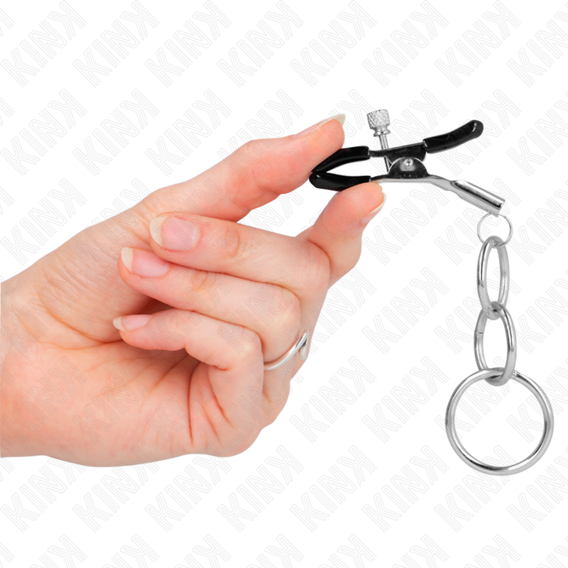 KINK - MORSETTO PER CAPEZZOLO CON 3 O-RING 6 CM – Morsetti per capezzoli per sadomasochismo – foto 4