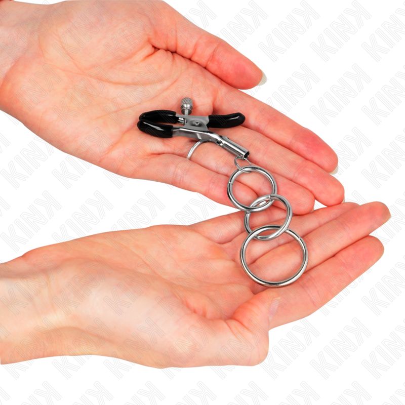 KINK - MORSETTO PER CAPEZZOLO CON 3 O-RING 6 CM – Morsetti per capezzoli per sadomasochismo – foto 3