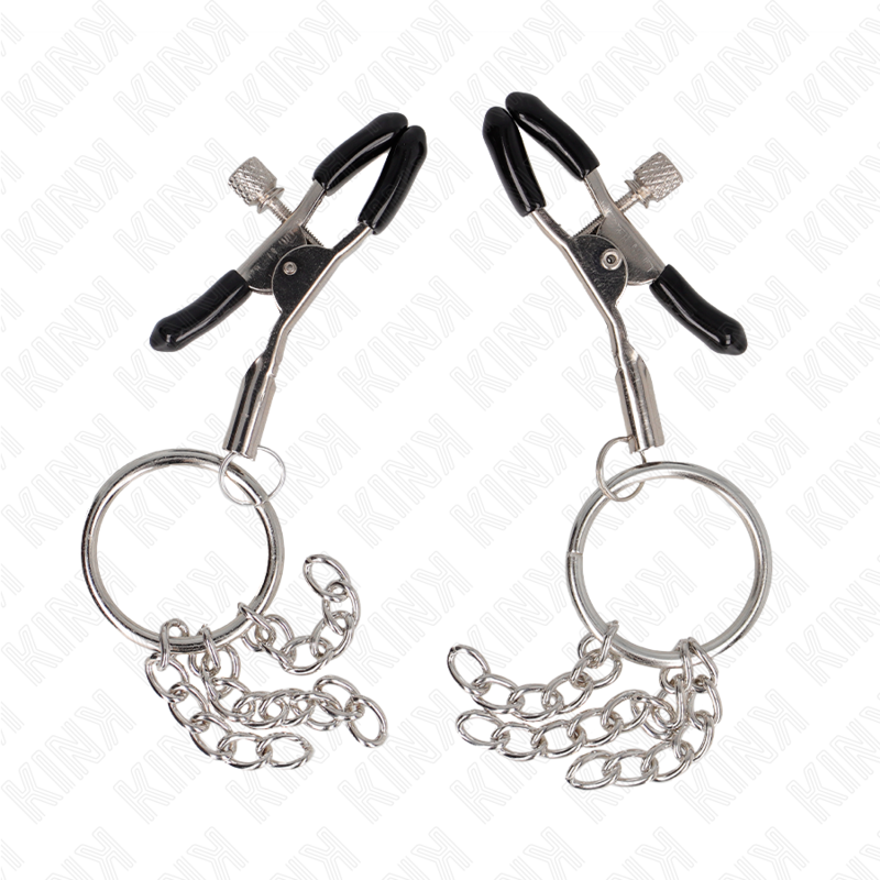 KINK - MORSETTO PER CAPEZZOLO O RING E CATENELLA ARGENTO 6 CM – Morsetti per capezzoli per sadomasochismo – foto 2