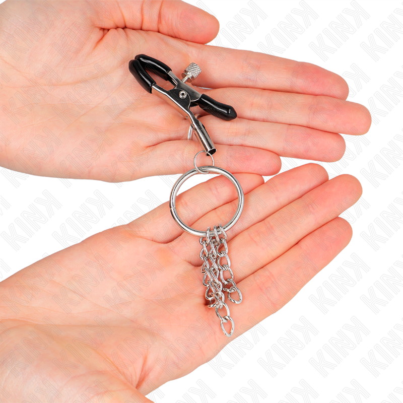 KINK - MORSETTO PER CAPEZZOLO O RING E CATENELLA ARGENTO 6 CM – Morsetti per capezzoli per sadomasochismo – foto 3