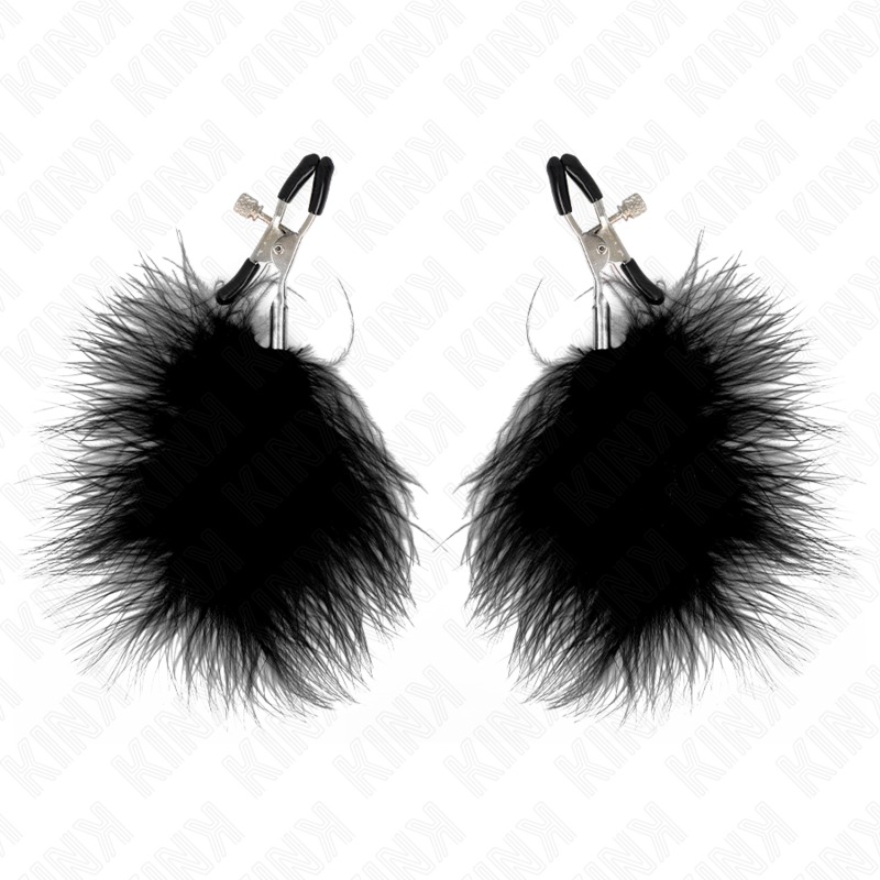 KINK - PINZA PER CAPEzzoli PIUMA NERA 7 CM – Morsetti per capezzoli per sadomasochismo – foto 2