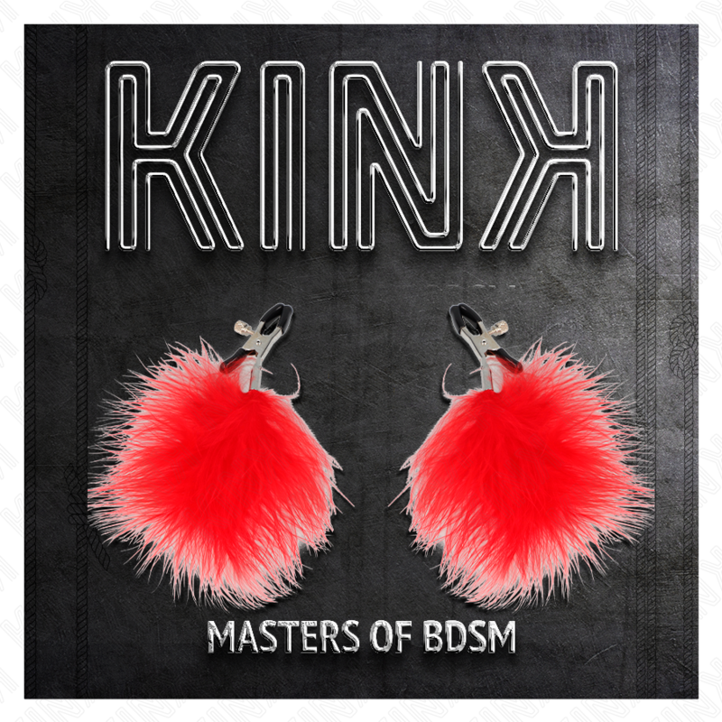 KINK - PINZA PER CAPEzzoli PIUMA ROSSO 7 CM – Morsetti per capezzoli per sadomasochismo – foto 5