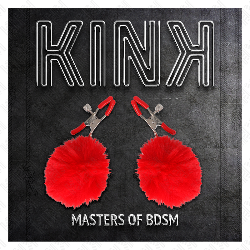 KINK - PINZA PER CAPEZZOLI CON SFERA IN ECOPELLICCIA ROSSO 6 CM – Morsetti per capezzoli per sadomasochismo – foto 5