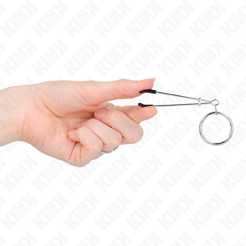 KINK - PINZE PER CAPEzzoli SOTTILI CON O-RING 7 CM – Morsetti per capezzoli per sadomasochismo – foto 4