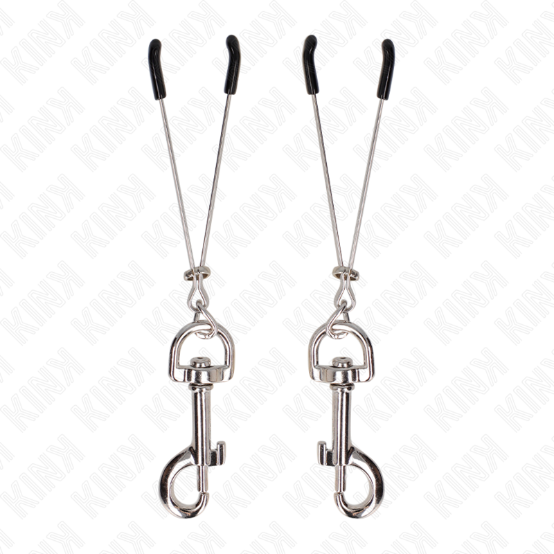 KINK - PINZA PER CAPEzzoli A GANCIO SOTTILE ARGENTO 7 CM – Morsetti per capezzoli per sadomasochismo – foto 2
