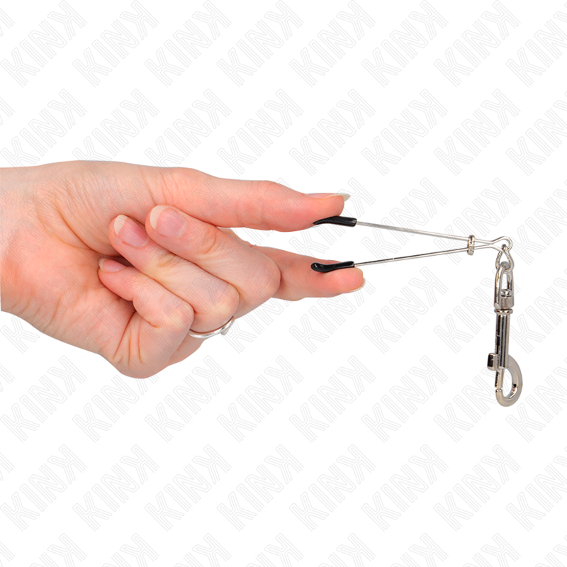 KINK - PINZA PER CAPEzzoli A GANCIO SOTTILE ARGENTO 7 CM – Morsetti per capezzoli per sadomasochismo – foto 4