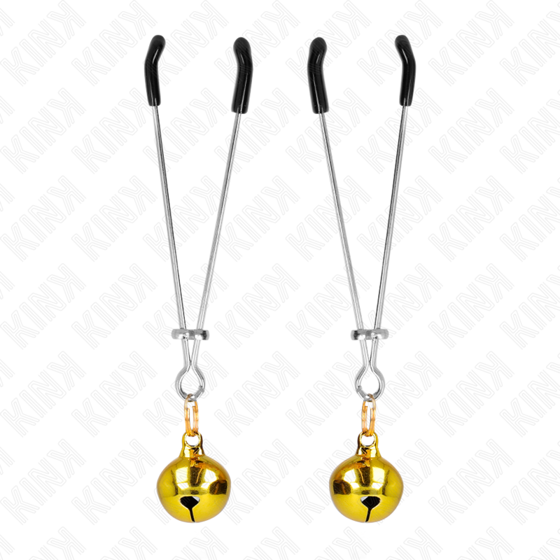 KINK - PINZE PER CAPEZZOLI A CAMPANA SOTTILE ORO 7 CM – Morsetti per capezzoli per sadomasochismo – foto 2