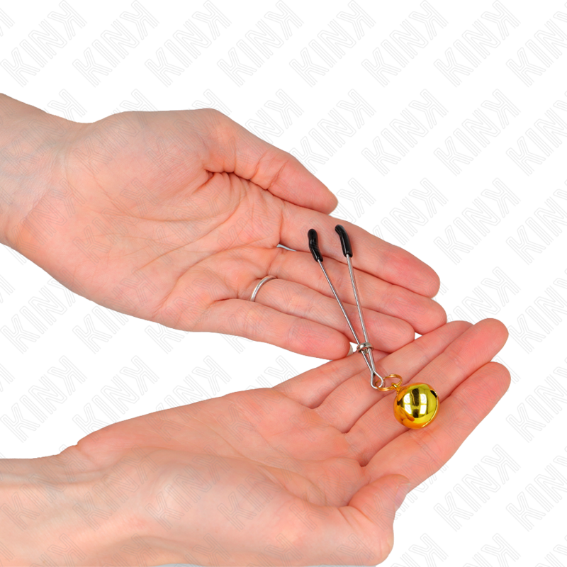 KINK - PINZE PER CAPEZZOLI A CAMPANA SOTTILE ORO 7 CM – Morsetti per capezzoli per sadomasochismo – foto 3