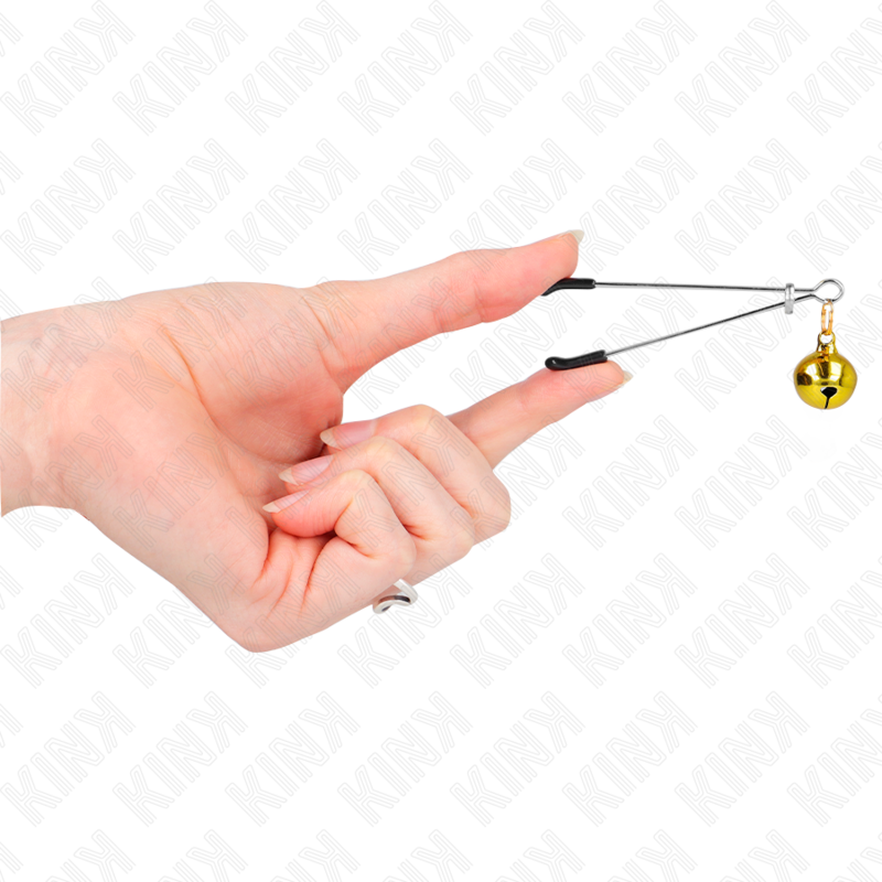 KINK - PINZE PER CAPEZZOLI A CAMPANA SOTTILE ORO 7 CM – Morsetti per capezzoli per sadomasochismo – foto 4