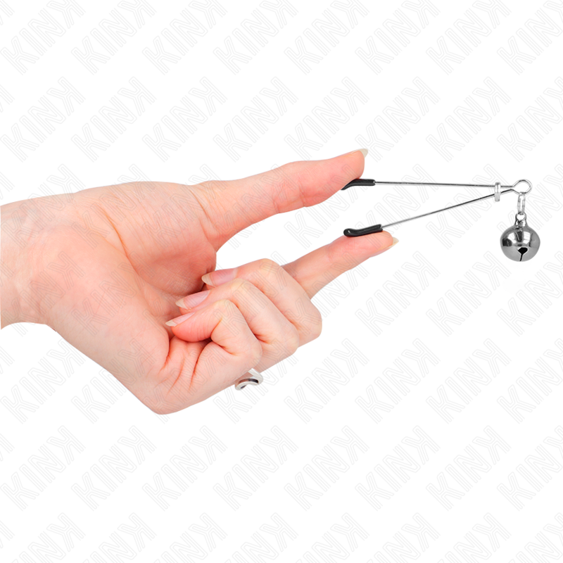 KINK - PINZE PER CAPEZZOLI A CAMPANA SOTTILE ARGENTO 7 CM – Morsetti per capezzoli per sadomasochismo – foto 4