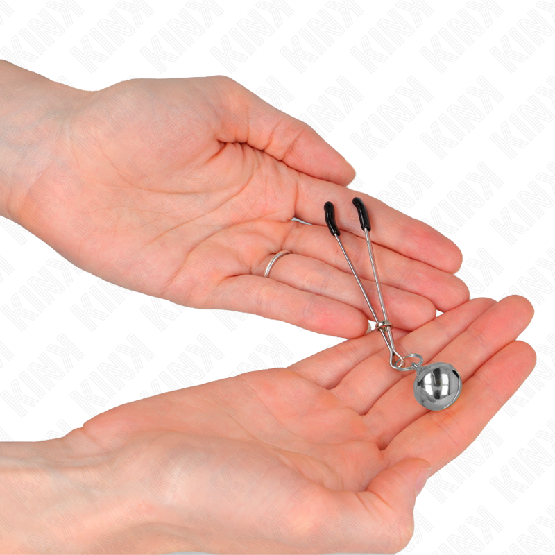 KINK - PINZE PER CAPEZZOLI A CAMPANA SOTTILE ARGENTO 7 CM – Morsetti per capezzoli per sadomasochismo – foto 3