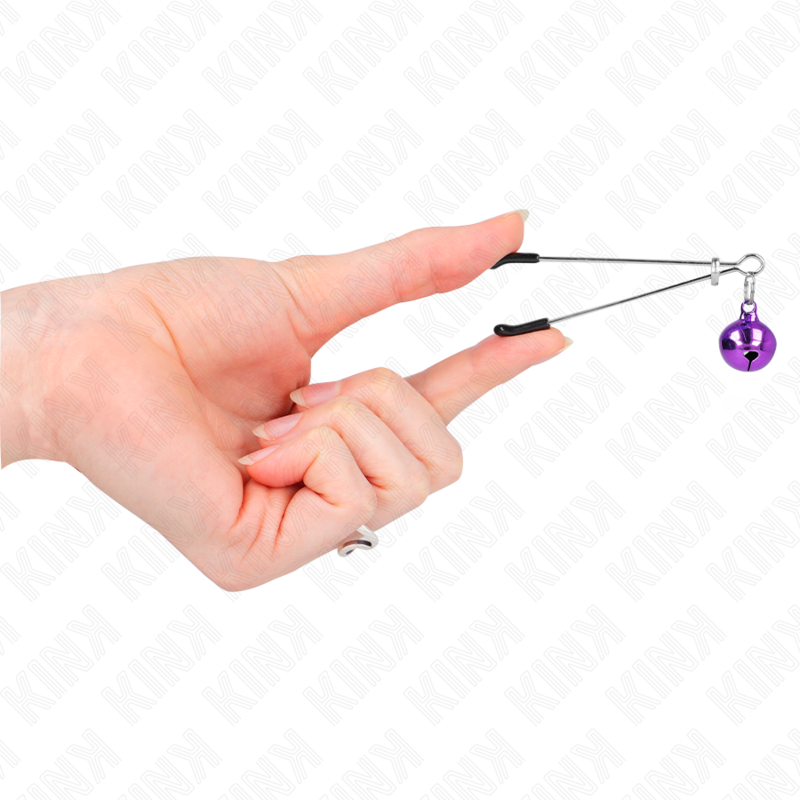 KINK - PINZE PER CAPEZZOLI A CAMPANA SOTTILE VIOLA 7 CM – Morsetti per capezzoli per sadomasochismo – foto 4