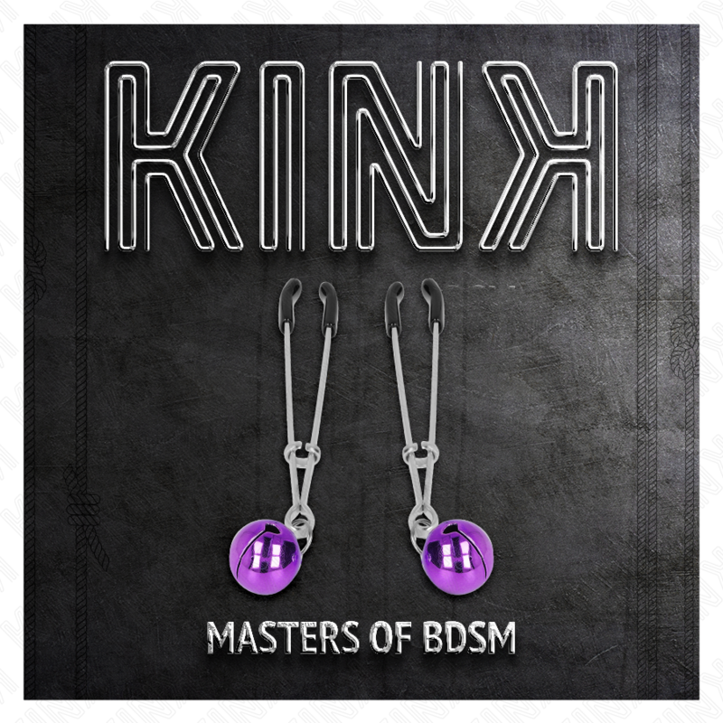 KINK - PINZE PER CAPEZZOLI A CAMPANA SOTTILE VIOLA 7 CM – Morsetti per capezzoli per sadomasochismo – foto 5