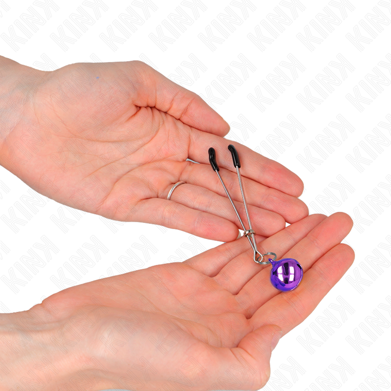 KINK - PINZE PER CAPEZZOLI A CAMPANA SOTTILE VIOLA 7 CM – Morsetti per capezzoli per sadomasochismo – foto 3