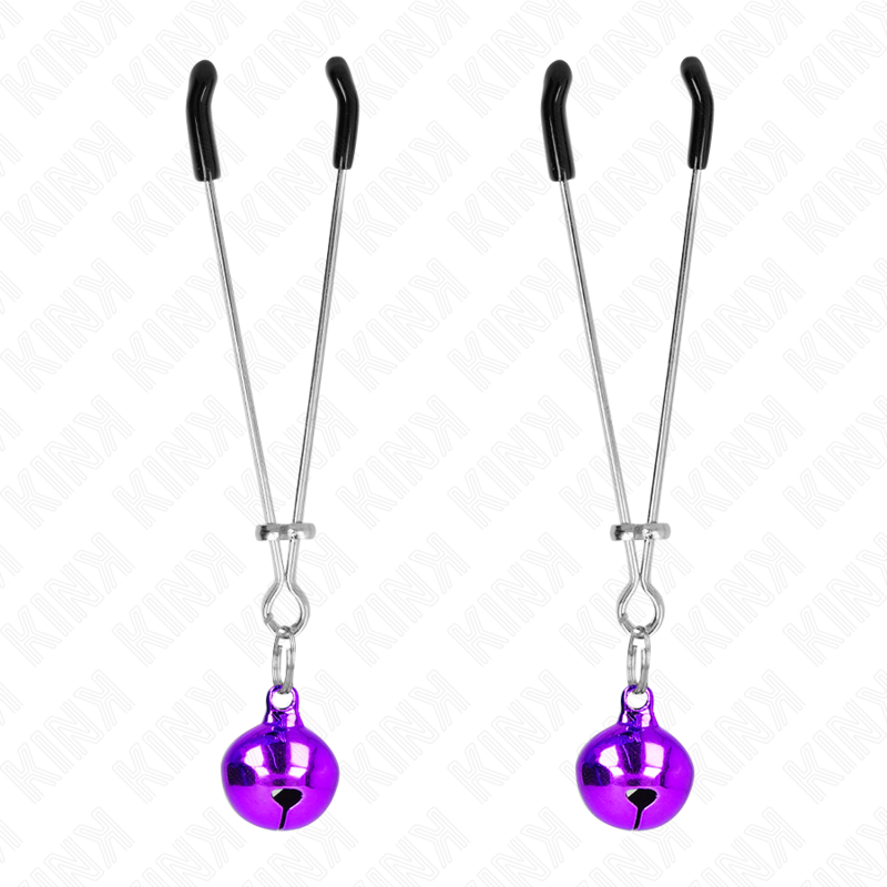 KINK - PINZE PER CAPEZZOLI A CAMPANA SOTTILE VIOLA 7 CM – Morsetti per capezzoli per sadomasochismo – foto 2
