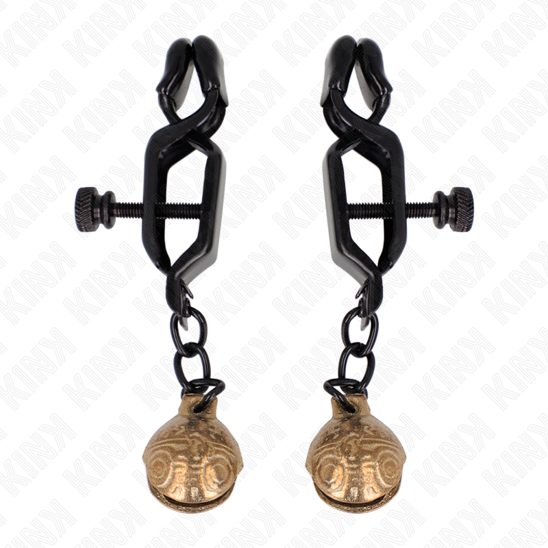KINK - MORSETTI PER CAPEZZOLI STILE BELL JAW NERO 7 CM – Morsetti per capezzoli per sadomasochismo – foto 2
