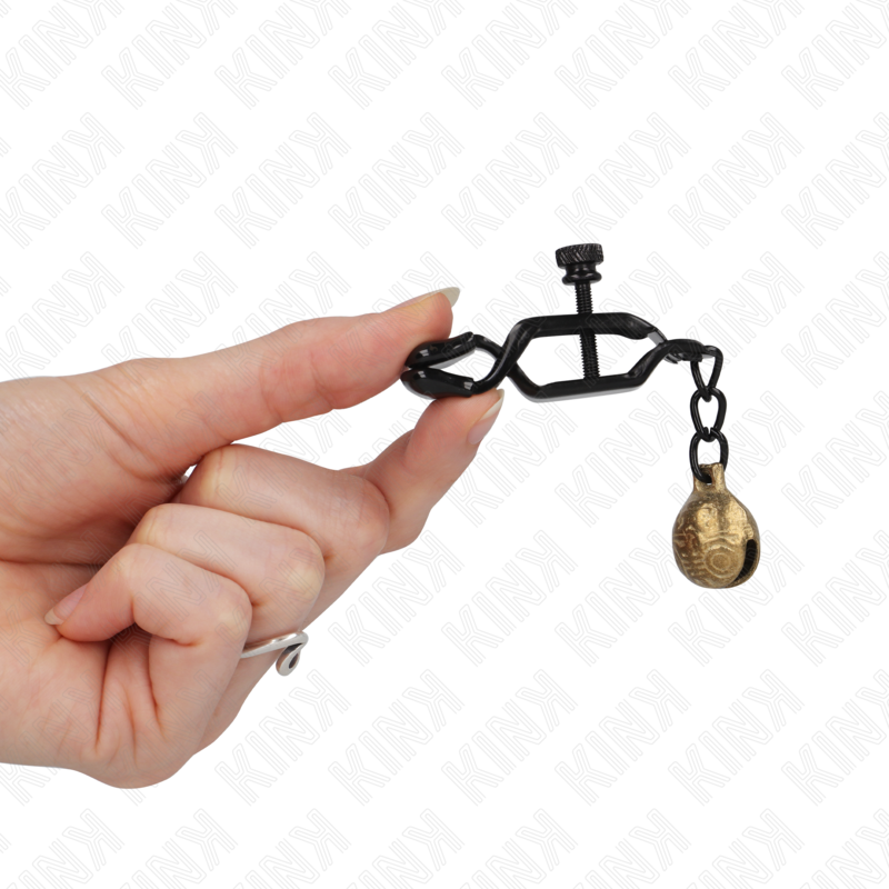 KINK - MORSETTI PER CAPEZZOLI STILE BELL JAW NERO 7 CM – Morsetti per capezzoli per sadomasochismo – foto 4