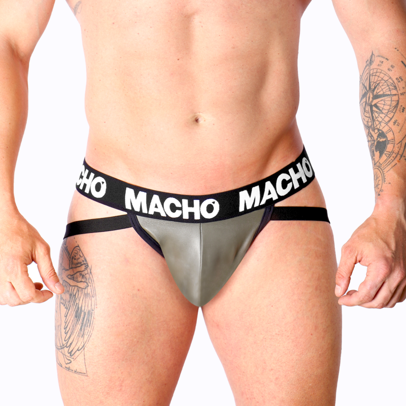 MACHO - MX27GR JOCK LEATHER GRIGIO BEIGE S – Sospensori