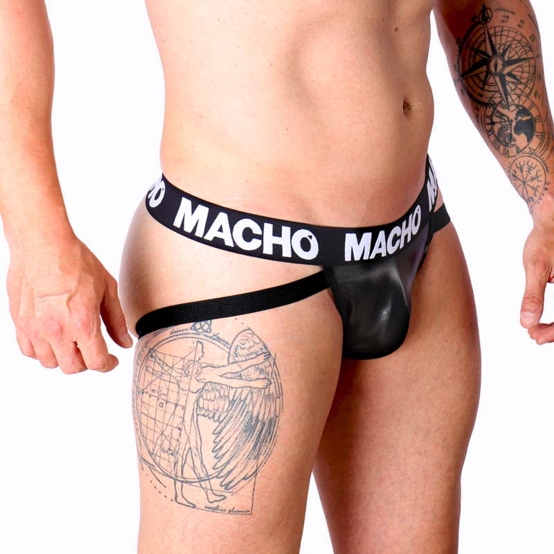 MACHO - MX25NC JOCK NERO PELLE S – Sospensori – foto 2