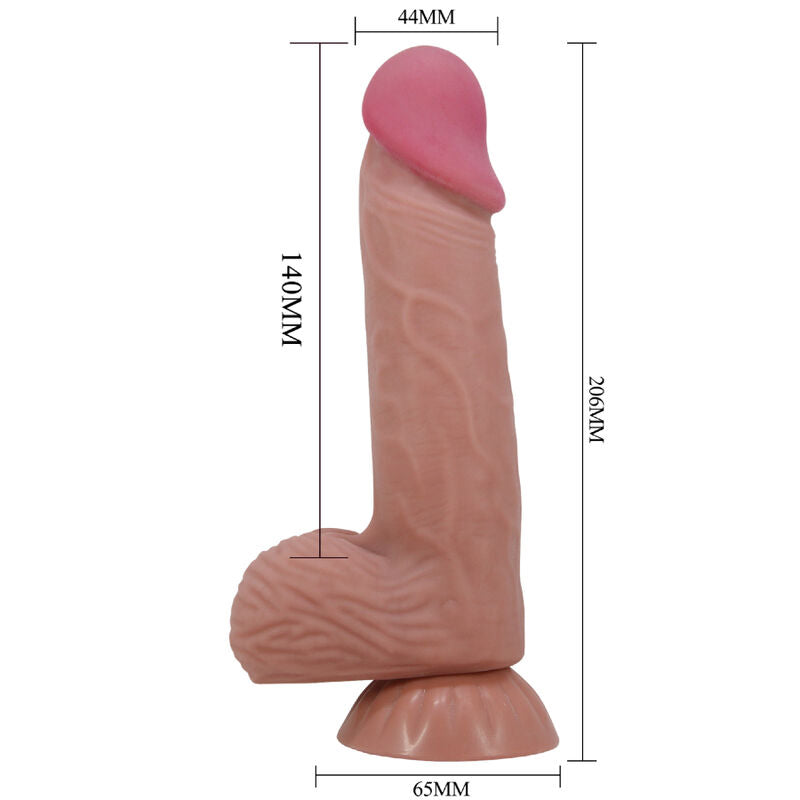 PRETTY LOVE - DILDO REALISTICO SERIE SLIDING SKIN CON VENTOSA SCORREVOLE IN PELLE MARRONE 20,6 CM – Peni realistici – foto 6