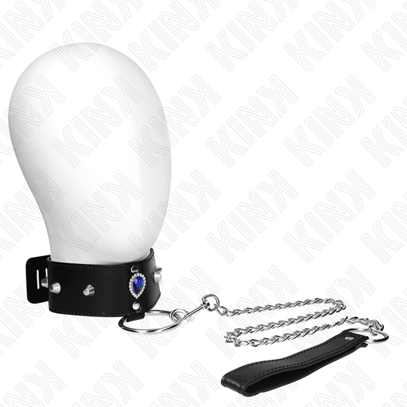 KINK - COLLANA 65 CM CON CINTURINO CON DIAMANTI BLU REGOLABILE 36-43 CM X 5 CM – Collane