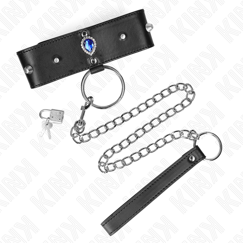 KINK - COLLANA 65 CM CON CINTURINO CON DIAMANTI BLU REGOLABILE 36-43 CM X 5 CM – Collane – foto 2