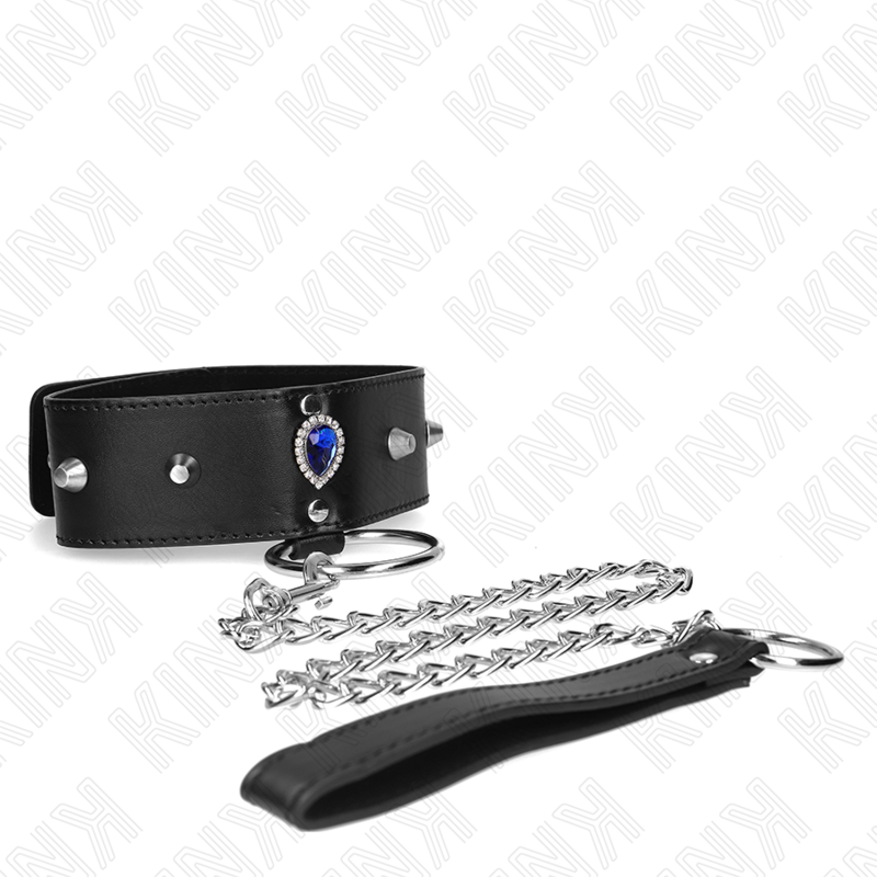 KINK - COLLANA 65 CM CON CINTURINO CON DIAMANTI BLU REGOLABILE 36-43 CM X 5 CM – Collane – foto 4