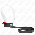 KINK - COLLANA CON CINTURA 116 CM CON CINTURINO IN PELLE ROSSO REGOLABILE 40-48 CM X 6 CM – Collane