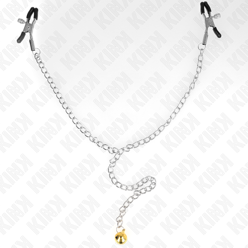 KINK - PINZE PER CAPEZZETTI A CATENA CON CAMPANA 30 CM – Morsetti per capezzoli per sadomasochismo – foto 4