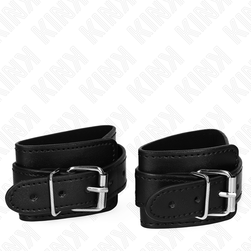 KINK - RESISTENZA DA POLSO PER DUNGEON CON CHIUSURA NERA REGOLABILE 21-28 CM X 5,5 CM – Sistemare le manette – foto 2