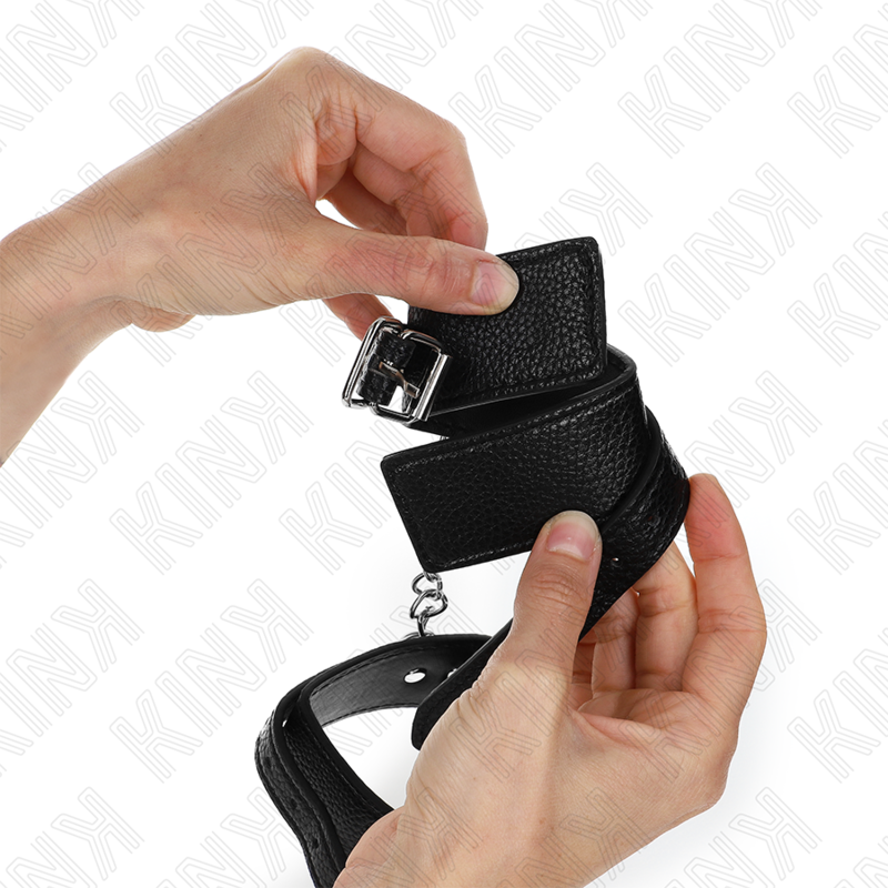 KINK - RESISTENZA DA POLSO CON MOTIVO SERPENTE NERO REGOLABILE 20-28 CM X 5,4 CM – Sistemare le manette – foto 3