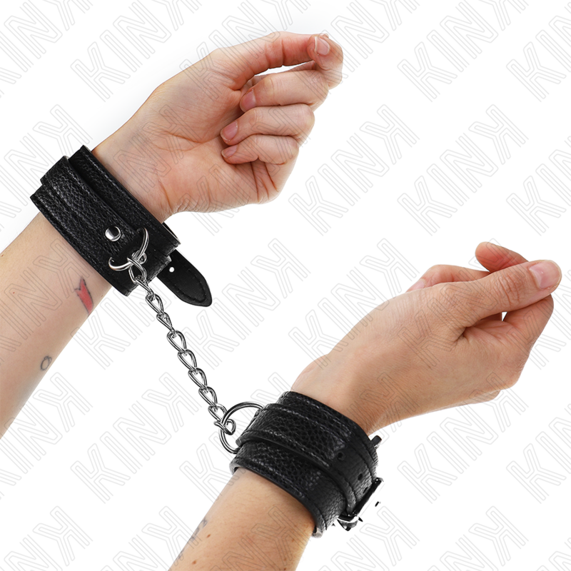 KINK - RESISTENZA DA POLSO CON MOTIVO SERPENTE NERO REGOLABILE 20-28 CM X 5,4 CM – Sistemare le manette