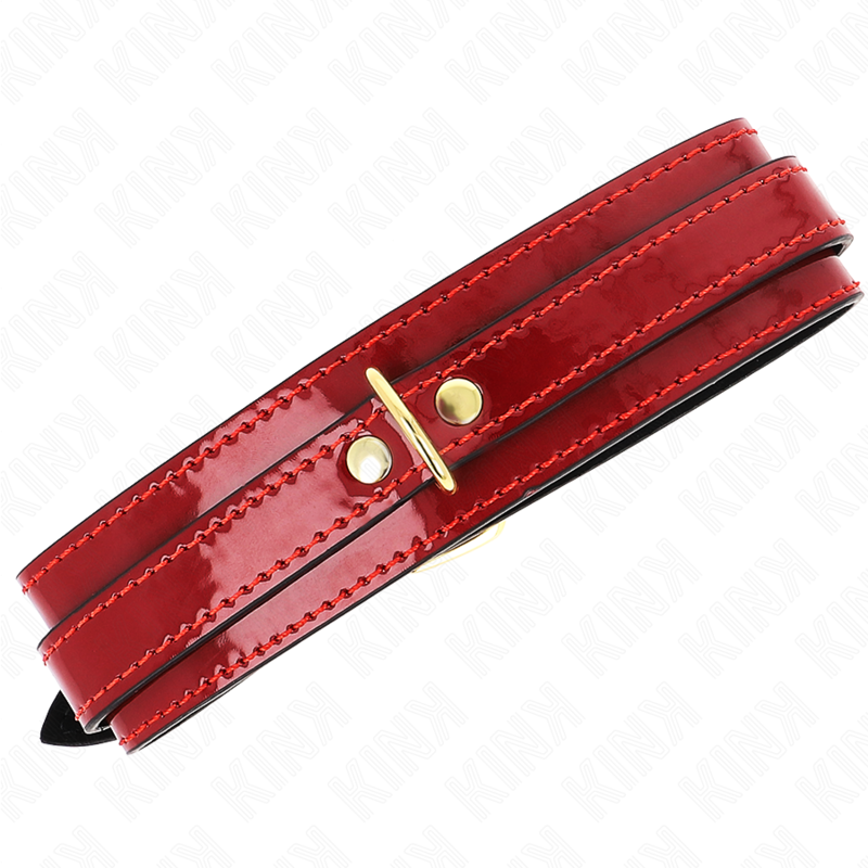 KINK - COLLANA REGOLABILE ROSSO VINO CON DETTAGLI ORO 29-42,5 CM X 4 CM – Collane – foto 2