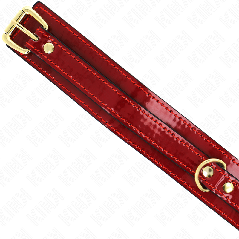 KINK - COLLANA REGOLABILE ROSSO VINO CON DETTAGLI ORO 29-42,5 CM X 4 CM – Collane – foto 5