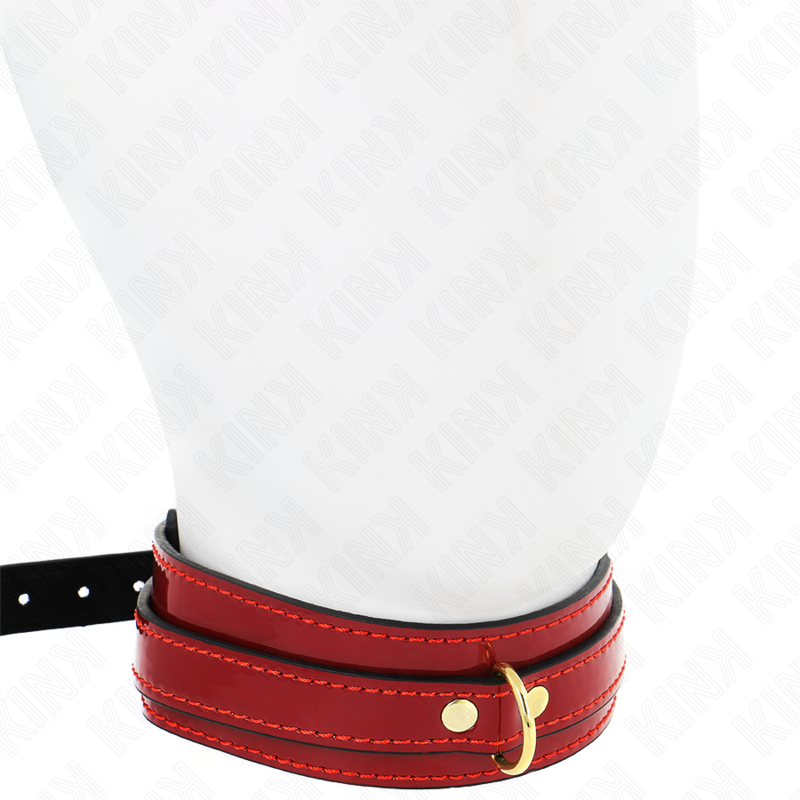 KINK - COLLANA REGOLABILE ROSSO VINO CON DETTAGLI ORO 29-42,5 CM X 4 CM – Collane – foto 3