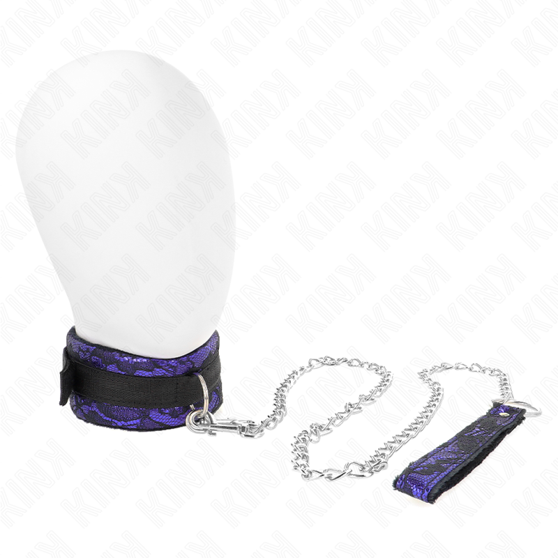 KINK - COLLANA CORTA IN PIZZO DI VELLUTO CON CINTURA 105 CM CON PROFILO IN NYLON 44 X 5,5 CM – Collane