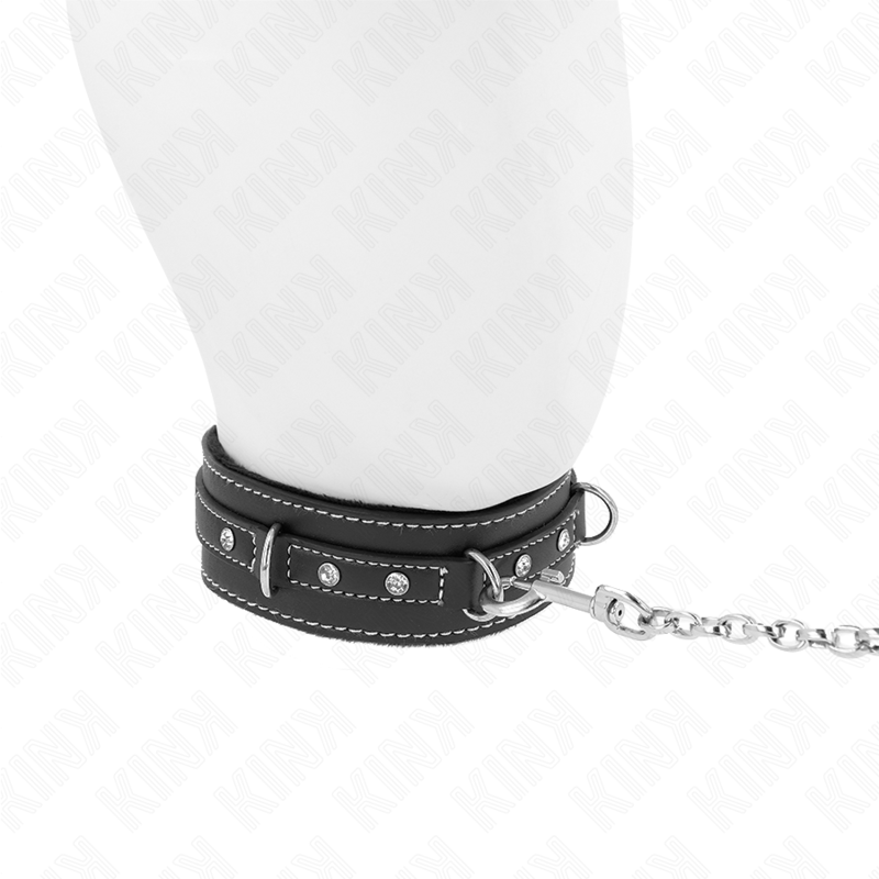 KINK - COLLANA IN PELLE PVC CON CINTURA 105 CM RIVETTO STRASS 41.5 X 4 CM – Collane – foto 4