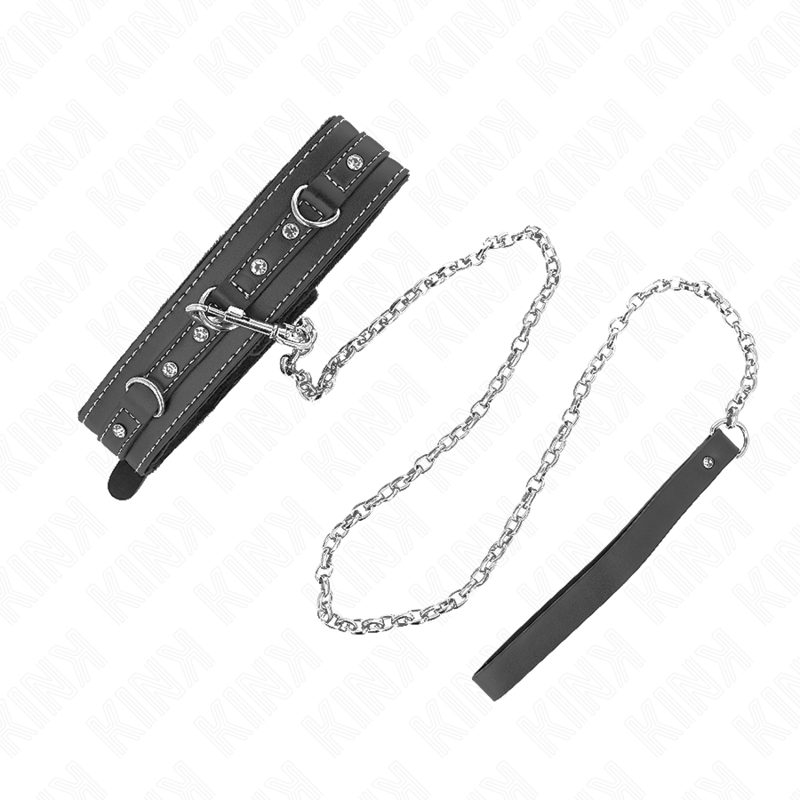 KINK - COLLANA IN PELLE PVC CON CINTURA 105 CM RIVETTO STRASS 41.5 X 4 CM – Collane – foto 2