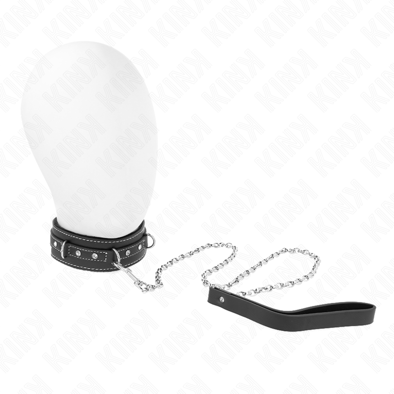 KINK - COLLANA IN PELLE PVC CON CINTURA 105 CM RIVETTO STRASS 41.5 X 4 CM – Collane