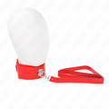 KINK - COLLANA CON GUINZAGLIO 116 CM CON BORCHIE IN ARGENTO MODELLO 4 ROSSO REGOLABILE 40-48 CM X 6 CM – Collane