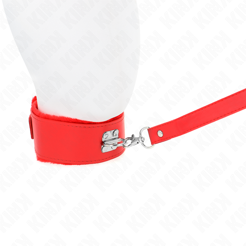 KINK - COLLANA CON GUINZAGLIO 116 CM CON BORCHIE IN ARGENTO MODELLO 4 ROSSO REGOLABILE 40-48 CM X 6 CM – Collane – foto 4