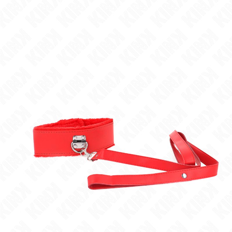 KINK - COLLANA CON GUINZAGLIO 116 CM CON BORCHIE IN ARGENTO MODELLO 4 ROSSO REGOLABILE 40-48 CM X 6 CM – Collane – foto 3