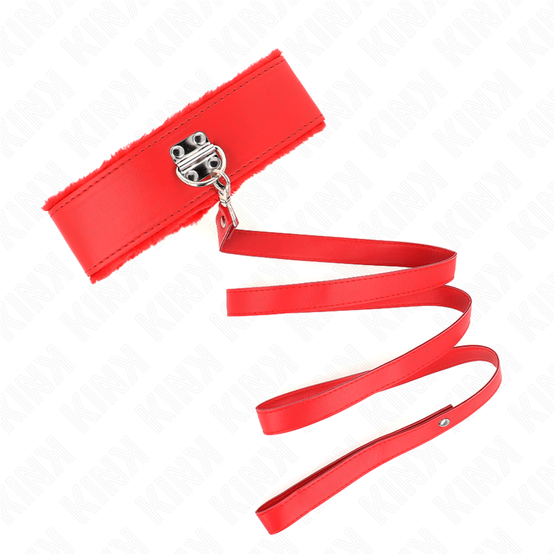 KINK - COLLANA CON GUINZAGLIO 116 CM CON BORCHIE IN ARGENTO MODELLO 4 ROSSO REGOLABILE 40-48 CM X 6 CM – Collane – foto 2