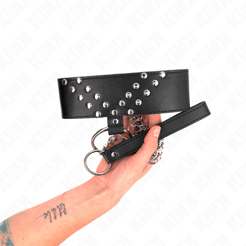 KINK - COLLANA CON CINTURA 65 CM CON RIVETTO A V REGOLABILE 36-43 CM X 5 CM – Collane – foto 4