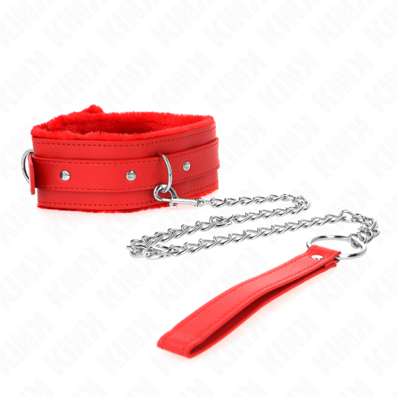 KINK - COLLARE CON GUINZAGLIO 65 CM CON RESTRIZIONI ROSSO 36-42 CM X 5,5 CM – Collane – foto 4