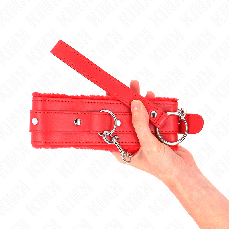 KINK - COLLARE CON GUINZAGLIO 65 CM CON RESTRIZIONI ROSSO 36-42 CM X 5,5 CM – Collane – foto 5